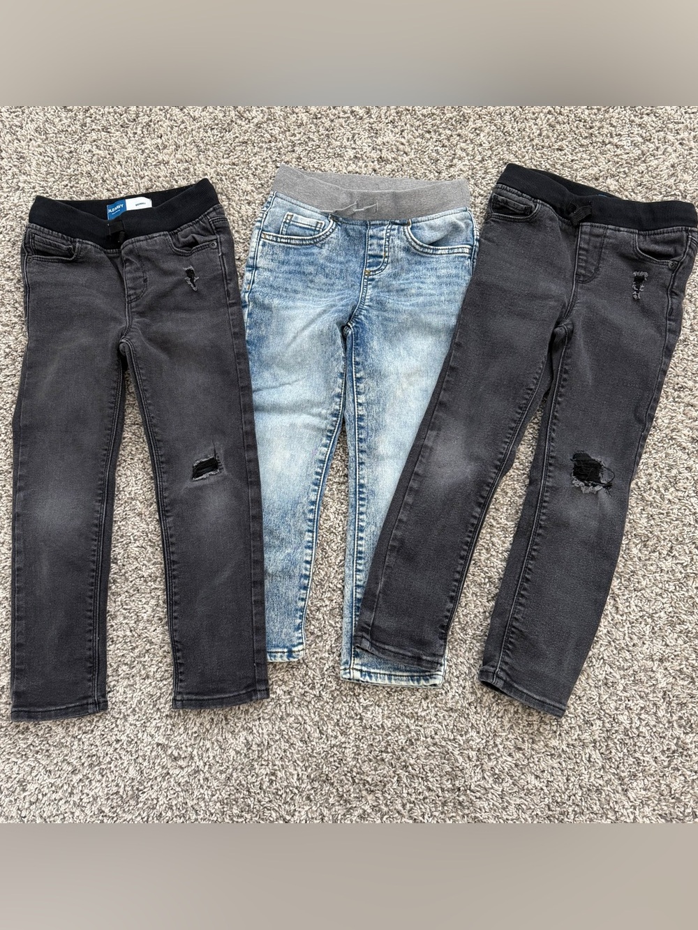 Old Navy Kids Stretch Skinny Jeans Bundle - Light Blue & Black